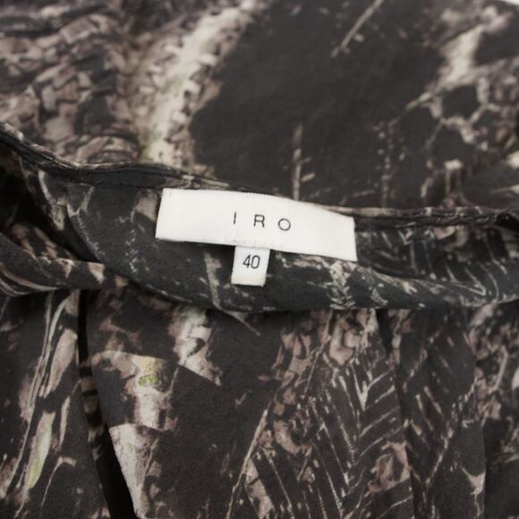 IRO Akley Silk Faux Wrap Snake Print Argent Black White Mini Dress Sz 40 / US S - Picture 7 of 10